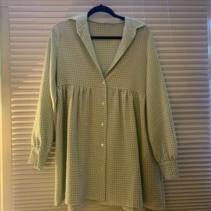 Nasty Gal checkered green dress